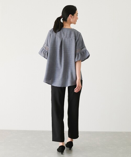 Jayro（ジャイロ）の「袖レースブラウス（シャツ/ブラウス・レディース・ブラック/グレー/ブルー/ネイビー/イエロー/ホワイト/グリーン・FREE）」の18枚目の写真