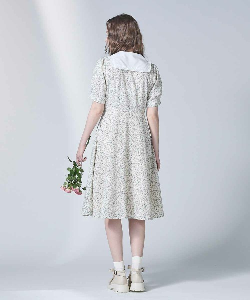 F i.n.t（フィント）の「ハンカチ開衿小花柄ワンピース　【1枚で快適】/ fint　フィント　夏服（ワンピース・レディース・アイボリー/ブラック・FREE）」の17枚目の写真