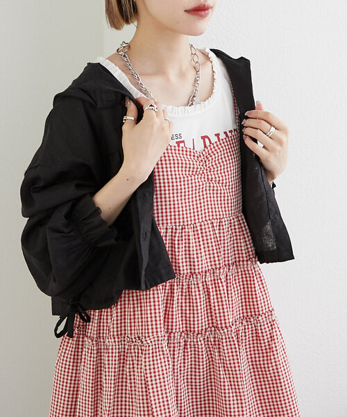 w closet(ダブルクローゼット)の「【3色展開】フーディーショートシャツ(シャツ/ブラウス・レディース・ブラック/オフホワイト/ブルー・FREE)」の20枚目の写真