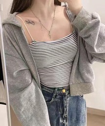 HALEY PESCA | HALEY PESCA/カップ付き　ミニ丈ボーダーキャミソール(キャミソール)