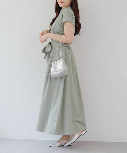 continuer de NICE CLAUP(コンティニューデナイスクラップ)の「上品見え叶う、スキッパーフレンチタックワンピース(ワンピース・レディース・ネイビー/ストライプ/キャメル/カーキ・FREE)」の18枚目の写真