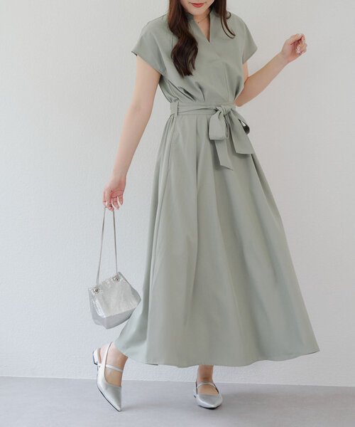 continuer de NICE CLAUP(コンティニューデナイスクラップ)の「上品見え叶う、スキッパーフレンチタックワンピース(ワンピース・レディース・ネイビー/ストライプ/キャメル/カーキ・FREE)」の21枚目の写真
