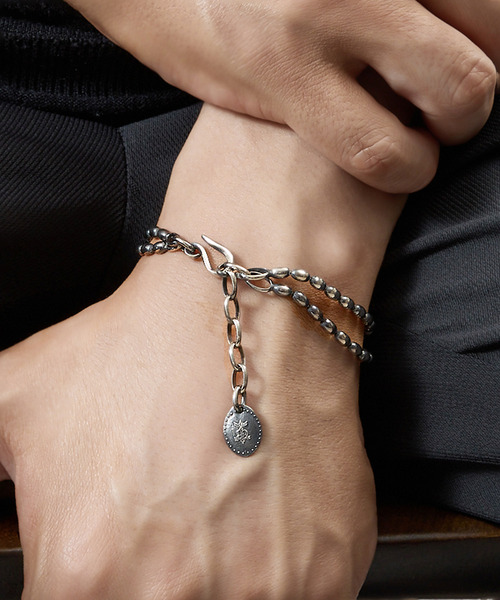 HARIM(ハリム)の「HARIM ハリム / NARROW OVAL BOWL CHAIN W-BRACELET シルバー925ナローオーバルダブルボールチェーンブレスレット / HRC022W BC(ブレスレット・メンズ・シルバー・FREE)」の1枚目の写真
