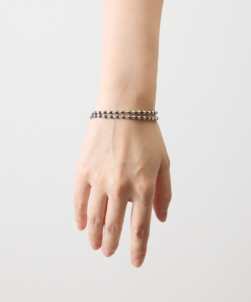 HARIM(ハリム)の「HARIM ハリム / NARROW OVAL BOWL CHAIN W-BRACELET シルバー925ナローオーバルダブルボールチェーンブレスレット / HRC022W BC(ブレスレット・メンズ・シルバー・FREE)」の4枚目の写真