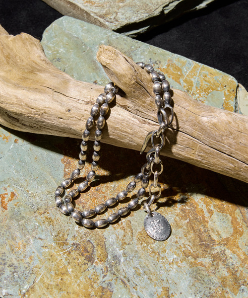 HARIM(ハリム)の「HARIM ハリム / NARROW OVAL BOWL CHAIN W-BRACELET シルバー925ナローオーバルダブルボールチェーンブレスレット / HRC022W BC(ブレスレット・メンズ・シルバー・FREE)」の5枚目の写真