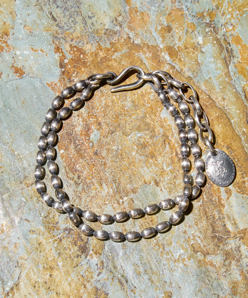 HARIM(ハリム)の「HARIM ハリム / NARROW OVAL BOWL CHAIN W-BRACELET シルバー925ナローオーバルダブルボールチェーンブレスレット / HRC022W BC(ブレスレット・メンズ・シルバー・FREE)」の6枚目の写真