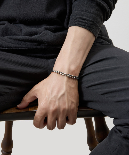 HARIM(ハリム)の「HARIM ハリム / NARROW OVAL BOWL CHAIN W-BRACELET シルバー925ナローオーバルダブルボールチェーンブレスレット / HRC022W BC(ブレスレット・メンズ・シルバー・FREE)」の12枚目の写真