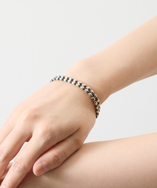 HARIM(ハリム)の「HARIM ハリム / NARROW OVAL BOWL CHAIN W-BRACELET シルバー925ナローオーバルダブルボールチェーンブレスレット / HRC022W BC(ブレスレット・メンズ・シルバー・FREE)」の15枚目の写真