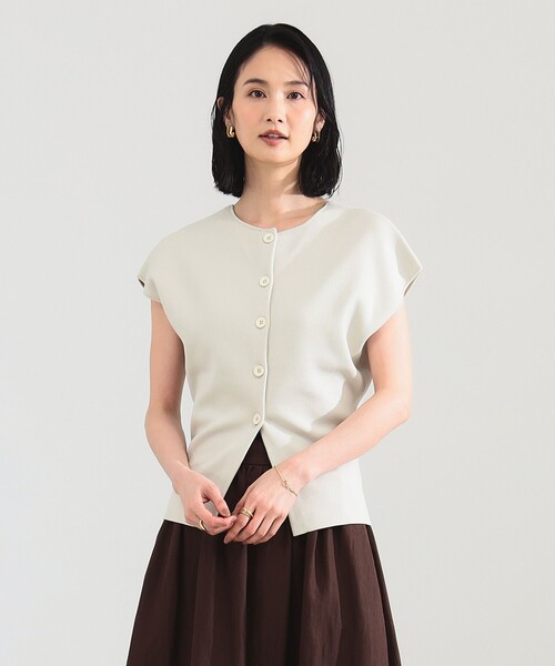 Demi-Luxe BEAMS（デミルクス ビームス）の「【12/4値下げ】2WAY フレンチ カーディガン プルオーバー［手洗い可］（カーディガン/ボレロ・レディース・ブラック/ダークグリーン/ホワイト系その他・ONE SIZE）」の7枚目の写真