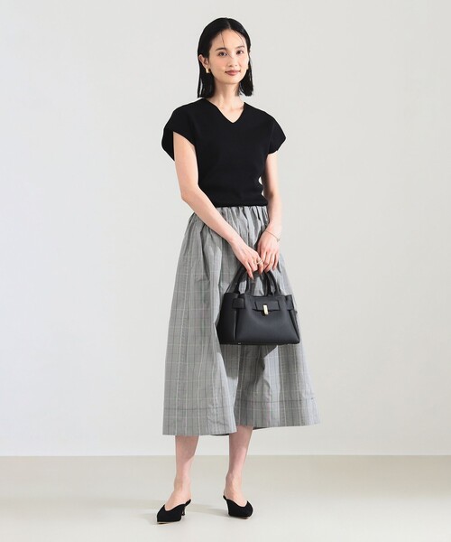 Demi-Luxe BEAMS（デミルクス ビームス）の「【12/4値下げ】2WAY フレンチ カーディガン プルオーバー［手洗い可］（カーディガン/ボレロ・レディース・ブラック/ダークグリーン/ホワイト系その他・ONE SIZE）」の9枚目の写真