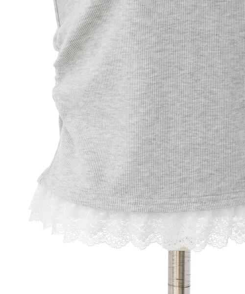 INGNI（イング）の「ヘンリーレース付プレートロゴリブトップス（Tシャツ/カットソー・レディース・オフホワイト/グレー/ブラック・M）」の11枚目の写真