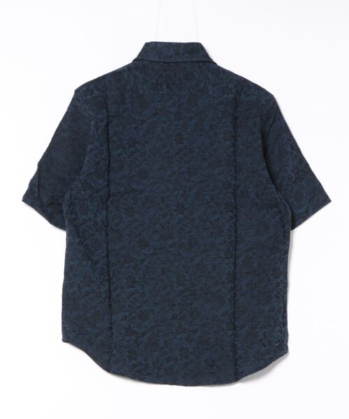 MEN'S BIGI(メンズビギ)の「ジャガードワンピースカラーハーフスリーブシャツ(シャツ/ブラウス・メンズ・ネイビー/ブラウン/ブルー・01/02/03/04)」の13枚目の写真