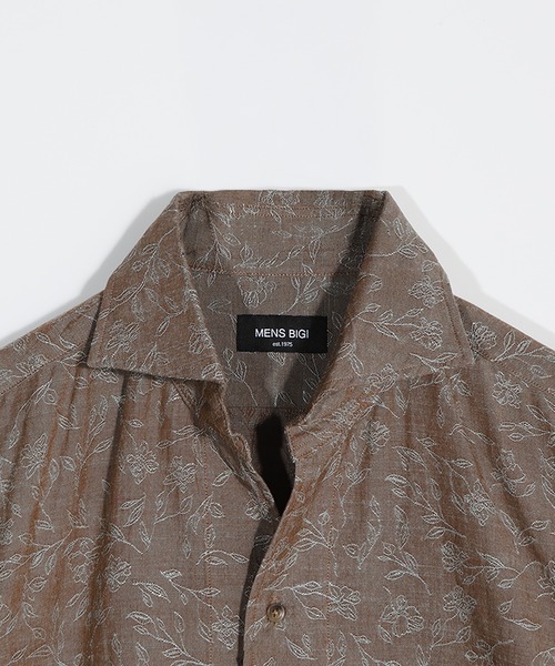 MEN'S BIGI(メンズビギ)の「ジャガードワンピースカラーハーフスリーブシャツ(シャツ/ブラウス・メンズ・ネイビー/ブラウン/ブルー・01/02/03/04)」の4枚目の写真