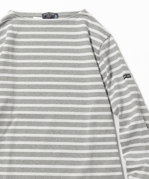 SAINT JAMES（セントジェームス）の「Saint James/セントジェームス GUILDO RA Shirt バスクシャツ ボーダー 長袖カットソー（Tシャツ/カットソー・レディース・ブラック×ホワイト/ホワイト×グレー/グリーン系その他・XXS）」の2枚目の写真