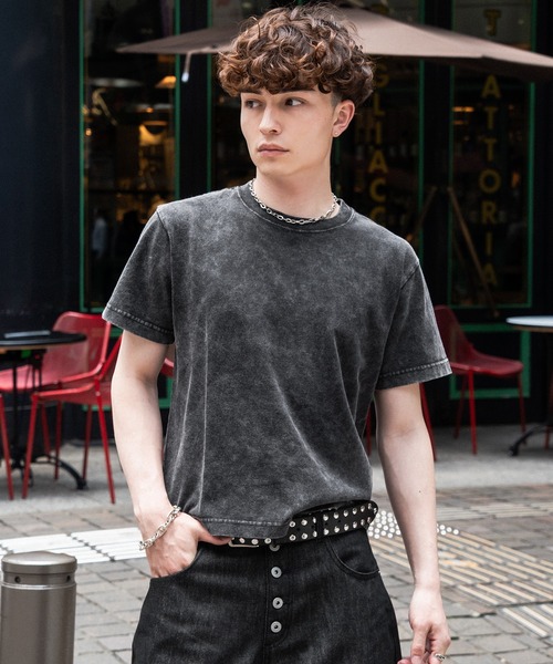 kutir（クティール）の「SOLID CROPPED TSHIRT／無地クロップドTシャツ（Tシャツ/カットソー・メンズ・ネイビー/ブラック系/杢グレー/ブラック/オフホワイト/ボルドー/ブラウン/カーキ・MEDIUM/LARGE/X-LARGE/SMALL）」の10枚目の写真