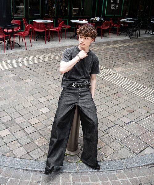 kutir（クティール）の「SOLID CROPPED TSHIRT／無地クロップドTシャツ（Tシャツ/カットソー・メンズ・ネイビー/ブラック系/杢グレー/ブラック/オフホワイト/ボルドー/ブラウン/カーキ・MEDIUM/LARGE/X-LARGE/SMALL）」の11枚目の写真