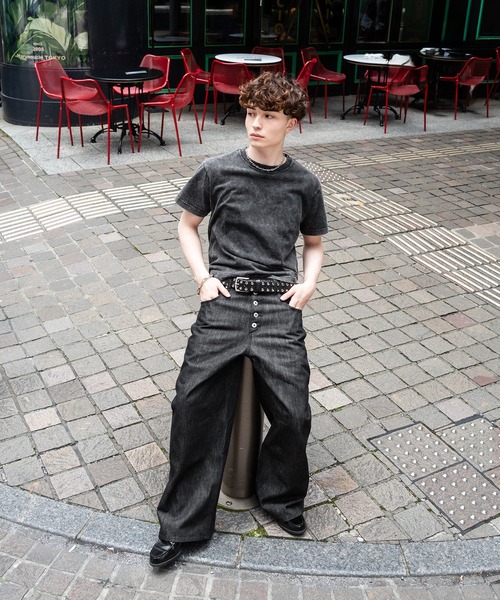 kutir（クティール）の「SOLID CROPPED TSHIRT／無地クロップドTシャツ（Tシャツ/カットソー・メンズ・ネイビー/ブラック系/杢グレー/ブラック/オフホワイト/ボルドー/ブラウン/カーキ・MEDIUM/LARGE/X-LARGE/SMALL）」の12枚目の写真