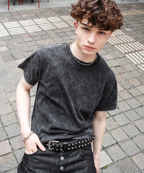 kutir（クティール）の「SOLID CROPPED TSHIRT／無地クロップドTシャツ（Tシャツ/カットソー・メンズ・ネイビー/ブラック系/杢グレー/ブラック/オフホワイト/ボルドー/ブラウン/カーキ・MEDIUM/LARGE/X-LARGE/SMALL）」の9枚目の写真