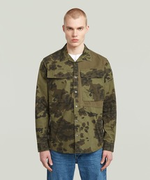 G-STAR | CARGO POCKET SERVICE REGULAR SHIRT/ウォッシュド加工ミリタリーディテールカーゴポケットレギュラーシャツ/カモ柄(シャツ/ブラウス)
