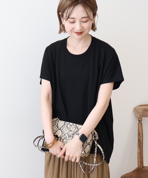 AMERICAN HOLIC(アメリカンホリック)の「フレンチスリーブ後切替プルオーバー(Tシャツ/カットソー・レディース・ブラック/オフホワイト/チャコールグレー/ベージュ/ミント/ラベンダー・L/M)」の3枚目の写真