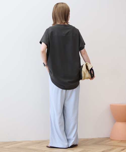 AMERICAN HOLIC(アメリカンホリック)の「フレンチスリーブ後切替プルオーバー(Tシャツ/カットソー・レディース・ブラック/オフホワイト/チャコールグレー/ベージュ/ミント/ラベンダー・L/M)」の9枚目の写真