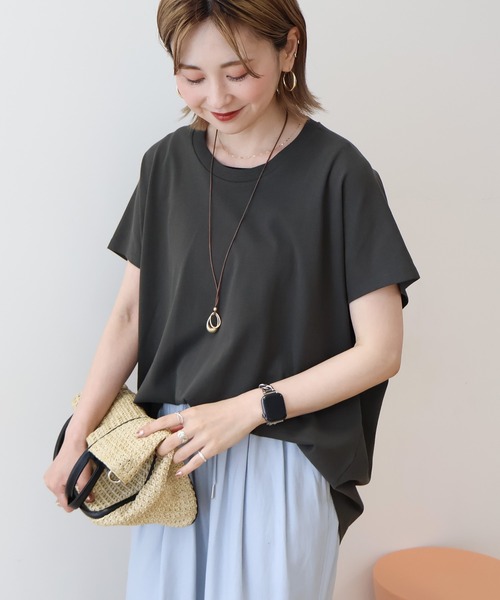 AMERICAN HOLIC(アメリカンホリック)の「フレンチスリーブ後切替プルオーバー(Tシャツ/カットソー・レディース・ブラック/オフホワイト/チャコールグレー/ベージュ/ミント/ラベンダー・L/M)」の10枚目の写真