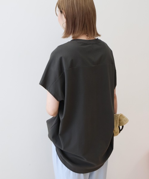 AMERICAN HOLIC(アメリカンホリック)の「フレンチスリーブ後切替プルオーバー(Tシャツ/カットソー・レディース・ブラック/オフホワイト/チャコールグレー/ベージュ/ミント/ラベンダー・L/M)」の11枚目の写真