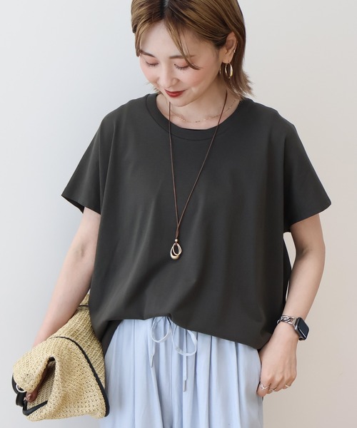 AMERICAN HOLIC(アメリカンホリック)の「フレンチスリーブ後切替プルオーバー(Tシャツ/カットソー・レディース・ブラック/オフホワイト/チャコールグレー/ベージュ/ミント/ラベンダー・L/M)」の13枚目の写真