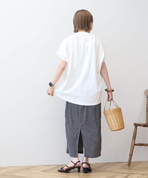AMERICAN HOLIC(アメリカンホリック)の「フレンチスリーブ後切替プルオーバー(Tシャツ/カットソー・レディース・ブラック/オフホワイト/チャコールグレー/ベージュ/ミント/ラベンダー・L/M)」の16枚目の写真