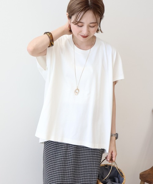 AMERICAN HOLIC(アメリカンホリック)の「フレンチスリーブ後切替プルオーバー(Tシャツ/カットソー・レディース・ブラック/オフホワイト/チャコールグレー/ベージュ/ミント/ラベンダー・L/M)」の17枚目の写真