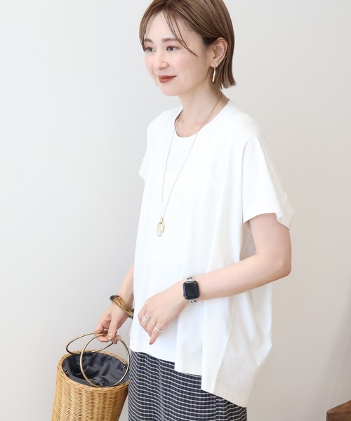 tシャツ フレンチショートプルオーバー レディース セール】フレンチスリーブ後切替プルオーバー（Tシャツ