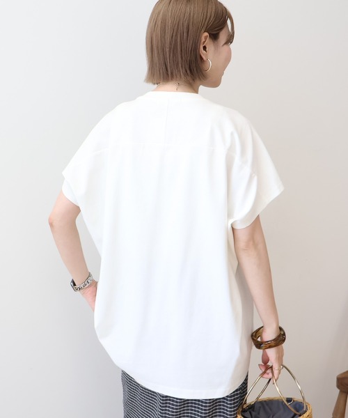 AMERICAN HOLIC(アメリカンホリック)の「フレンチスリーブ後切替プルオーバー(Tシャツ/カットソー・レディース・ブラック/オフホワイト/チャコールグレー/ベージュ/ミント/ラベンダー・L/M)」の19枚目の写真