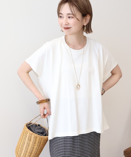 AMERICAN HOLIC(アメリカンホリック)の「フレンチスリーブ後切替プルオーバー(Tシャツ/カットソー・レディース・ブラック/オフホワイト/チャコールグレー/ベージュ/ミント/ラベンダー・L/M)」の20枚目の写真