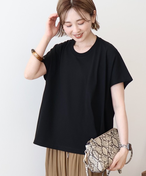 AMERICAN HOLIC(アメリカンホリック)の「フレンチスリーブ後切替プルオーバー(Tシャツ/カットソー・レディース・ブラック/オフホワイト/チャコールグレー/ベージュ/ミント/ラベンダー・L/M)」の21枚目の写真
