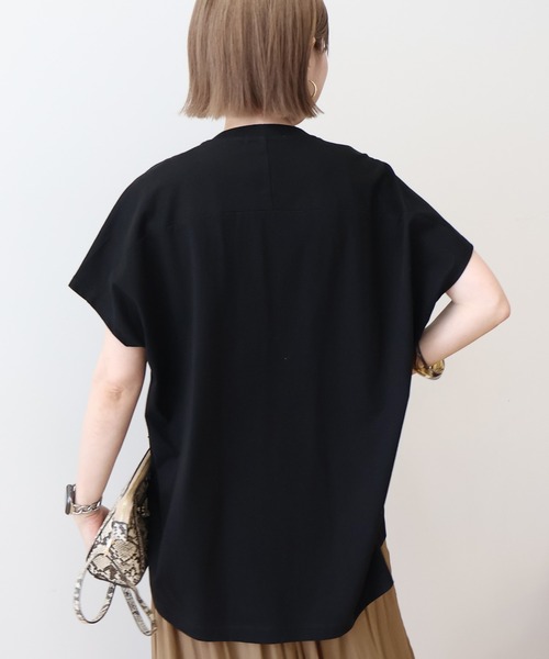 AMERICAN HOLIC(アメリカンホリック)の「フレンチスリーブ後切替プルオーバー(Tシャツ/カットソー・レディース・ブラック/オフホワイト/チャコールグレー/ベージュ/ミント/ラベンダー・L/M)」の22枚目の写真