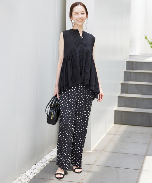 SLOBE IENA(スローブイエナ)の「《WEB限定/追加》プリントサテンイージーパンツ(その他パンツ・レディース・ブラック/キャメル・FREE)」の3枚目の写真
