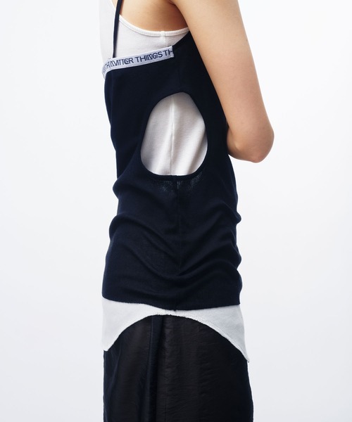 THINGS THAT MATTER（シングス ザット マター）の「SHEER RIB CAMISOLE & RIB TANKTOPS SET / シアーリブキャミソール&リブタンクトップセット（タンクトップ・レディース・ホワイト/ブラック/ベージュ・FREE）」の6枚目の写真