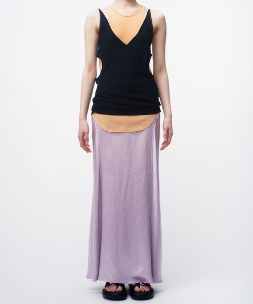 THINGS THAT MATTER（シングス ザット マター）の「SHEER RIB CAMISOLE & RIB TANKTOPS SET / シアーリブキャミソール&リブタンクトップセット（タンクトップ・レディース・ホワイト/ブラック/ベージュ・FREE）」の9枚目の写真