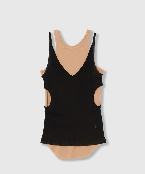 タンクトップ ノースリーブ SHEER RIB CAMISOLE ＆ RIB TANKTOPS SET / シアーリブキャミソール＆リブタンクトップセ SHEER RIB CAMISOLE & RIB TANKTOPS SET / シアーリブ