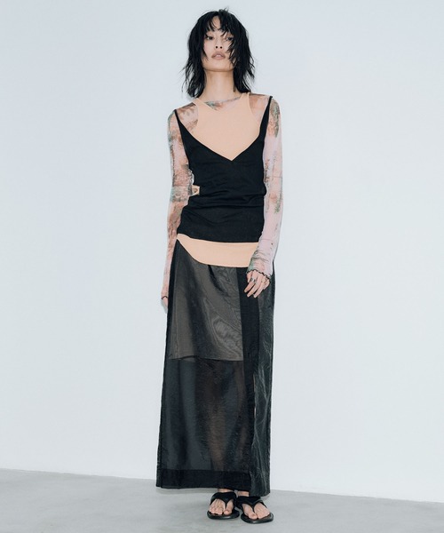 THINGS THAT MATTER（シングス ザット マター）の「SHEER RIB CAMISOLE & RIB TANKTOPS SET / シアーリブキャミソール&リブタンクトップセット（タンクトップ・レディース・ホワイト/ブラック/ベージュ・FREE）」の12枚目の写真