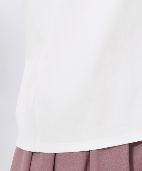 couture brooch（クチュールブローチ）の「【マシンウォッシャブル・UVケア・接触冷感・二の腕カバー】配色フレアドッキングカットソー（Tシャツ/カットソー・レディース・ライトグレー/ブラック/オフホワイト・36/38/40/42）」の6枚目の写真