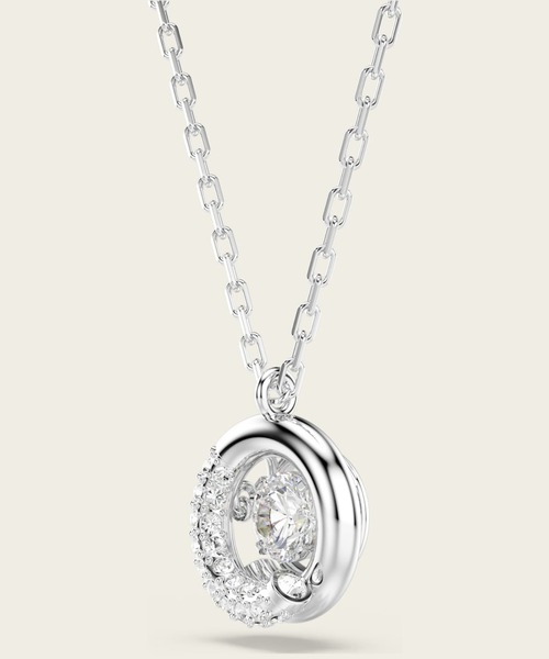 SWAROVSKI（スワロフスキー）の「【公式】【スワロフスキー】Dextera ペンダント, ラウンドカット, ホワイト, ロジウム・プレーティング（ネックレス・レディース・ホワイト・ONESIZE）」の4枚目の写真