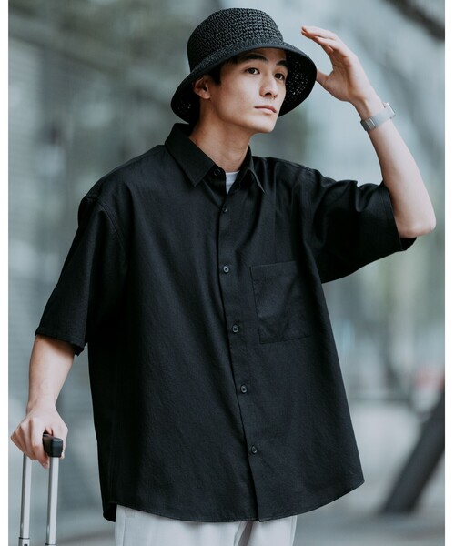 green label relaxing(グリーンレーベルリラクシング)の「DotAir ボックス レギュラーカラー シャツ(シャツ/ブラウス・メンズ・ライトグレー/ダークブラウン/ブラック・M/L/XL/S)」の2枚目の写真