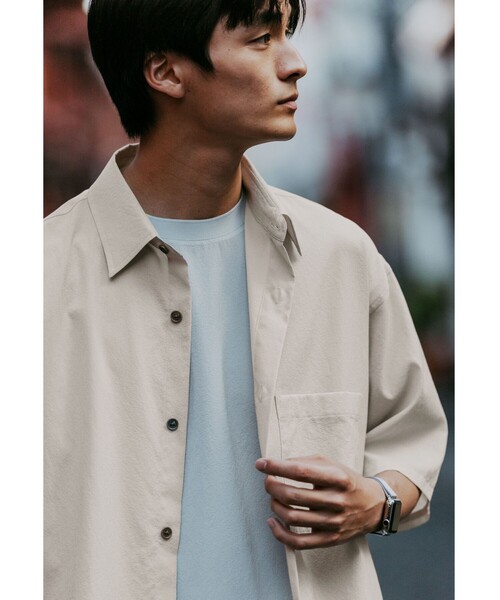 green label relaxing(グリーンレーベルリラクシング)の「DotAir ボックス レギュラーカラー シャツ(シャツ/ブラウス・メンズ・ライトグレー/ダークブラウン/ブラック・M/L/XL/S)」の7枚目の写真