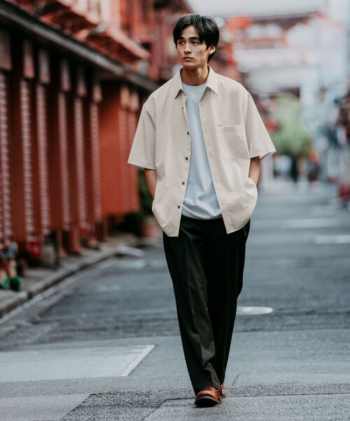 green label relaxing(グリーンレーベルリラクシング)の「DotAir ボックス レギュラーカラー シャツ(シャツ/ブラウス・メンズ・ライトグレー/ダークブラウン/ブラック・M/L/XL/S)」の8枚目の写真