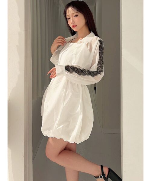 RESEXXY（リゼクシー）の「レースポイントコンビワンピース（ワンピース・レディース・チャコールグレー/ブラック/ホワイト・FREE）」の16枚目の写真