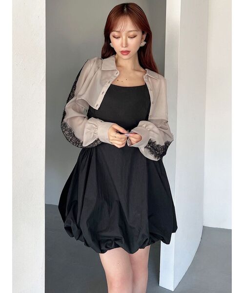 RESEXXY（リゼクシー）の「レースポイントコンビワンピース（ワンピース・レディース・チャコールグレー/ブラック/ホワイト・FREE）」の21枚目の写真