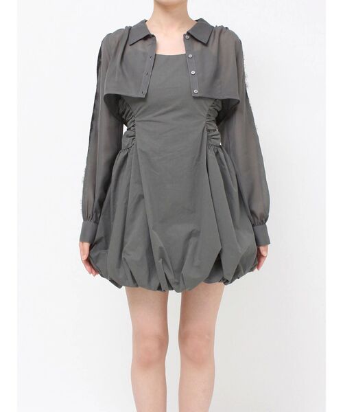 RESEXXY（リゼクシー）の「レースポイントコンビワンピース（ワンピース・レディース・チャコールグレー/ブラック/ホワイト・FREE）」の5枚目の写真