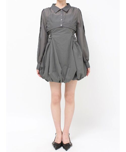 RESEXXY（リゼクシー）の「レースポイントコンビワンピース（ワンピース・レディース・チャコールグレー/ブラック/ホワイト・FREE）」の6枚目の写真