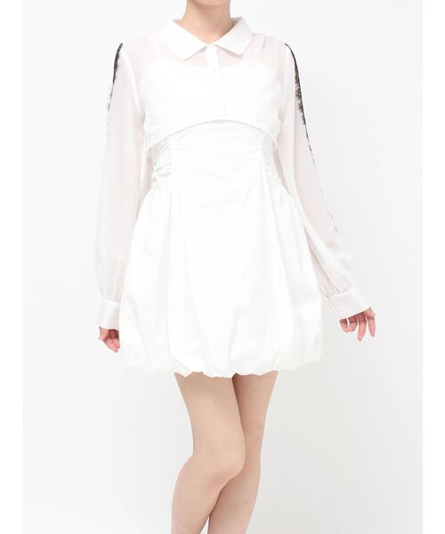 RESEXXY（リゼクシー）の「レースポイントコンビワンピース（ワンピース・レディース・チャコールグレー/ブラック/ホワイト・FREE）」の10枚目の写真